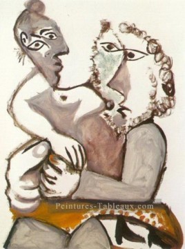 Couple assis 3 1971 cubisme Pablo Picasso Peinture à l'huile